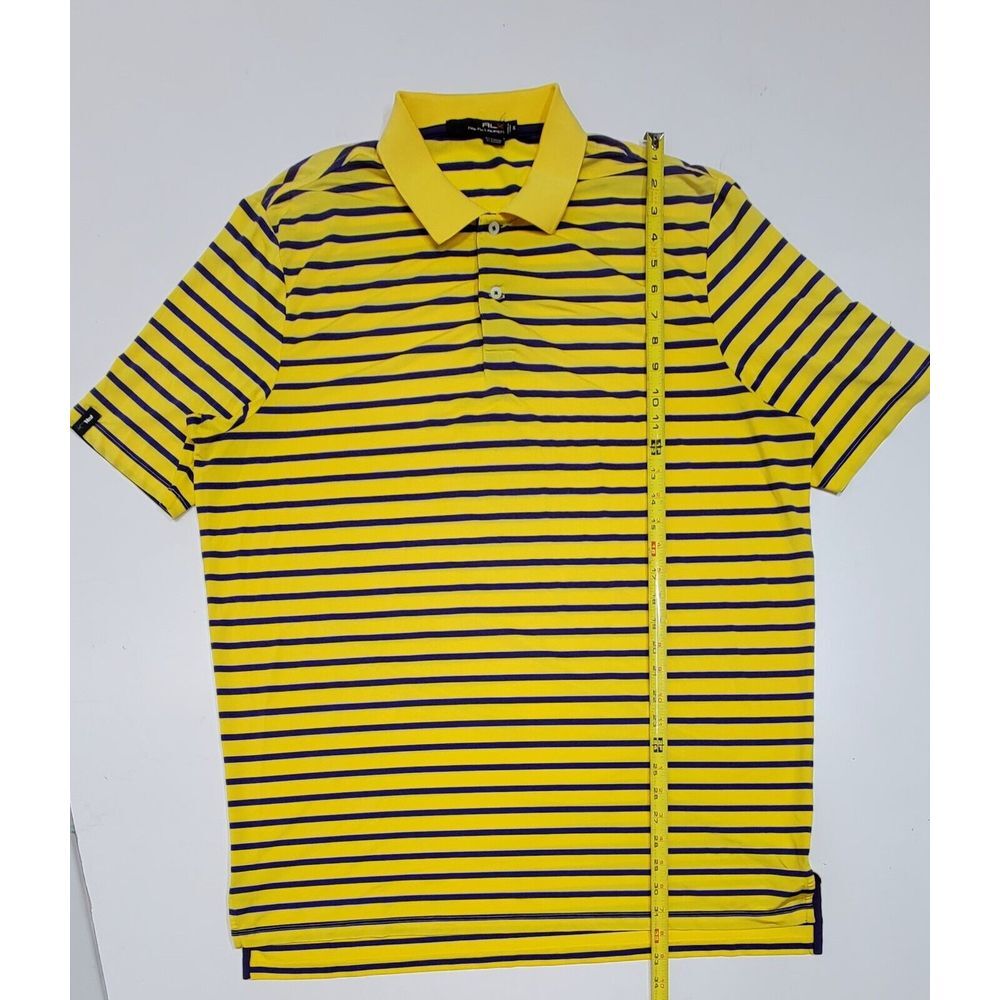 RLX Ralph Lauren Golf Polo Men XL Blue Yellow Stretch Performance Calabasas C.C.